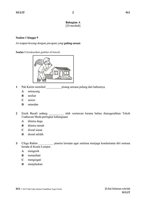 Soalan Objektif Bm Upsr Image